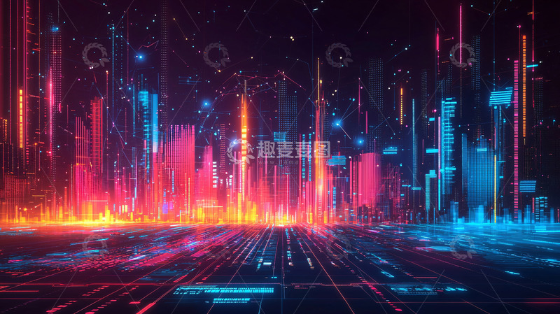 高清大图下载【趣麦麦图】科技感城市夜景