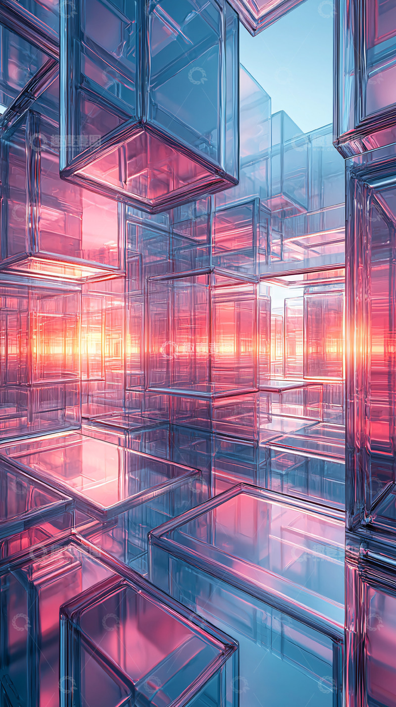 高清大图下载【趣麦麦图】透明立方体组成的迷宫