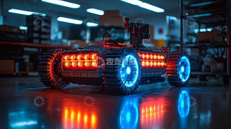高清大图下载【趣麦麦图】炫酷科技感履带机器人
