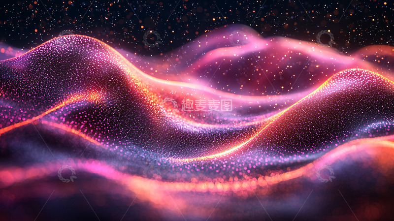 高清大图下载【趣麦麦图】抽象粒子波浪