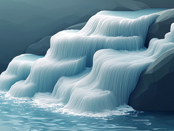 梦幻蓝色阶梯瀑布