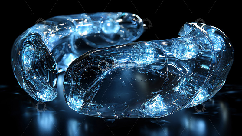 高清大图下载【趣麦麦图】蓝色透明液体