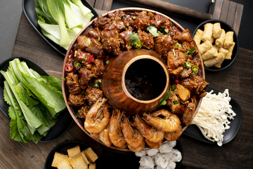 排骨大虾鸡铜火锅1