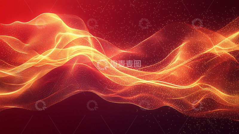 高清大图下载【趣麦麦图】红色火焰粒子波浪