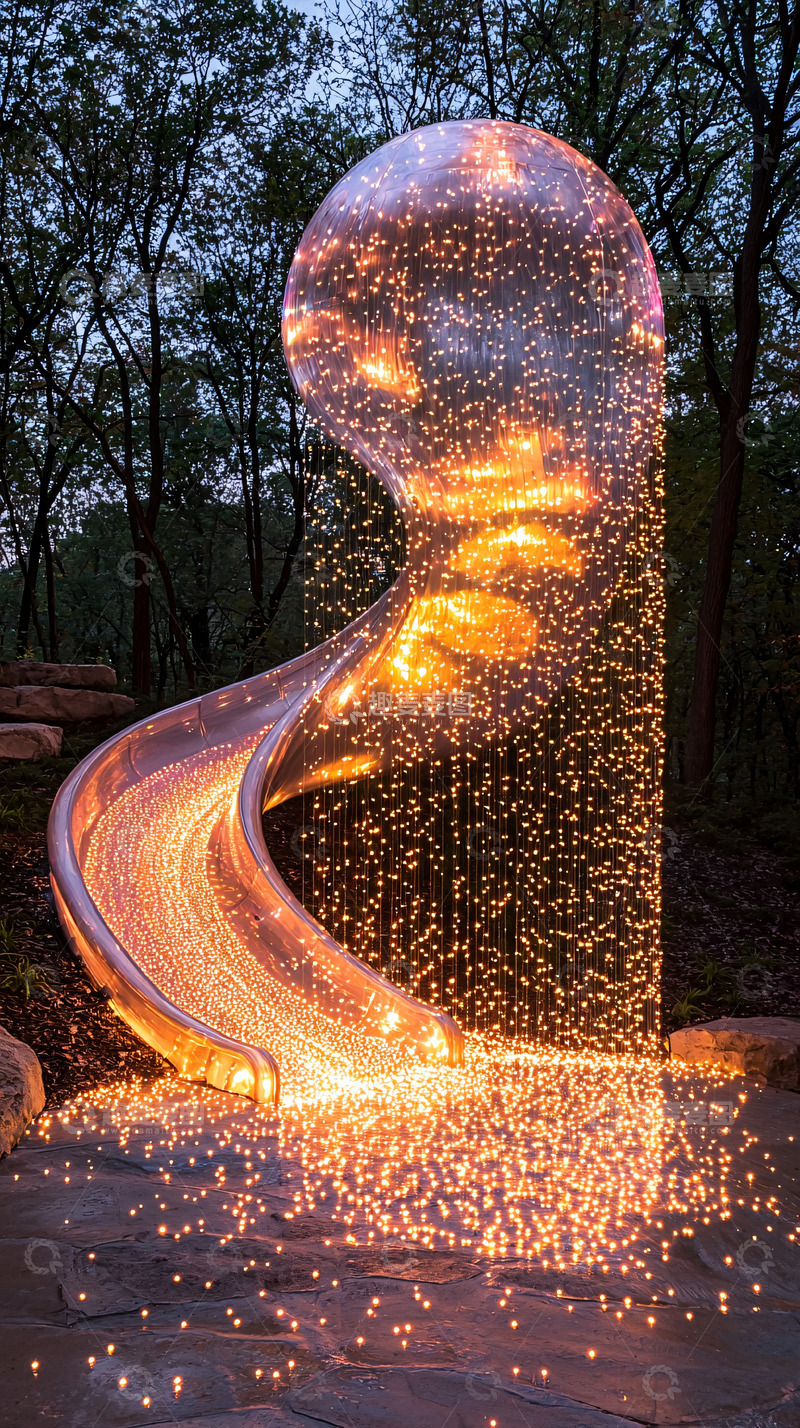 高清大图下载【趣麦麦图】夜光滑梯