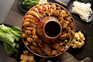 大虾鸡铜火锅1