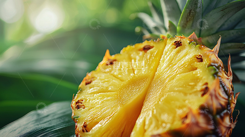 高清大图下载【趣麦麦图】新鲜菠萝切片特写