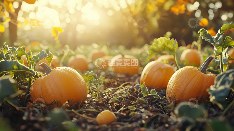 高清大图下载【趣麦麦图】秋日南瓜田园景色