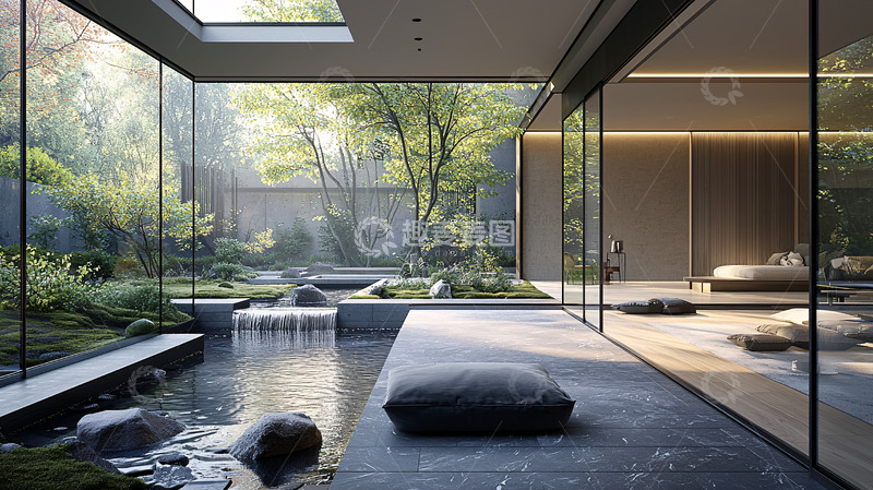 高清大图下载【趣麦麦图】现代极简庭院别墅