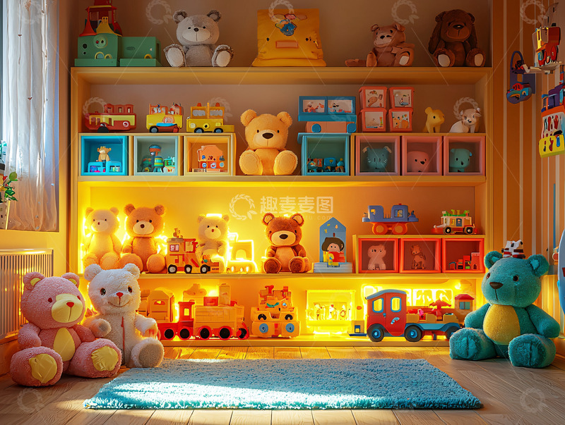 高清大图下载【趣麦麦图】温馨童趣儿童房玩具收纳
