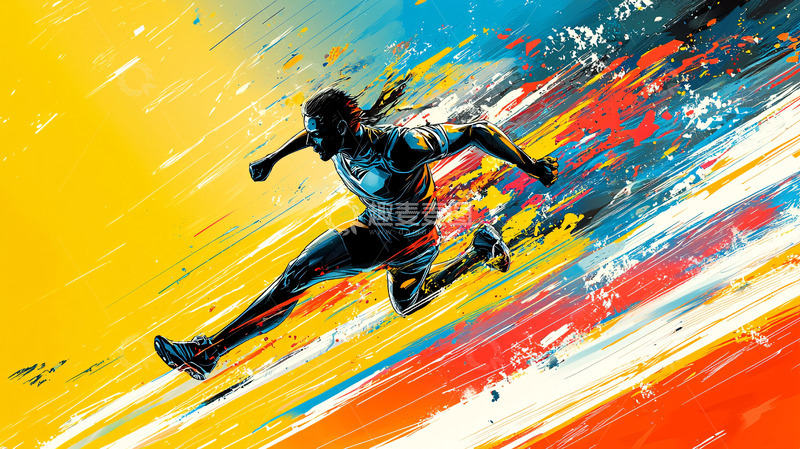 高清大图下载【趣麦麦图】-奔跑的运动员