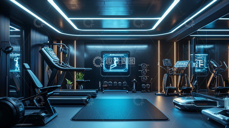 高清大图下载【趣麦麦图】未来感健身房