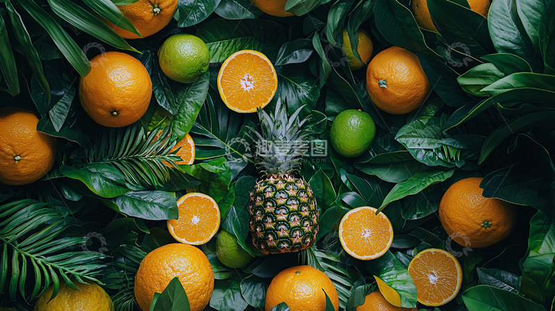 高清大图下载【趣麦麦图】热带水果背景图