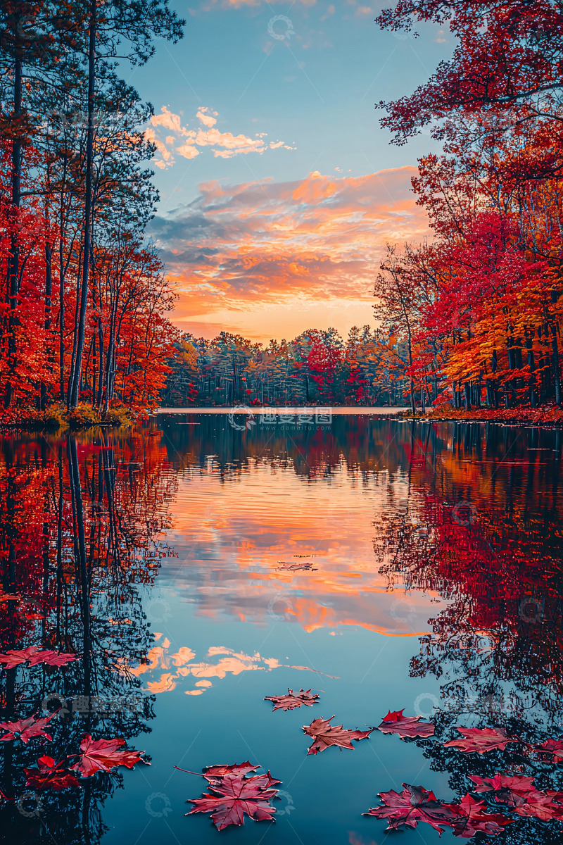 高清大图下载【趣麦麦图】秋日湖泊倒影