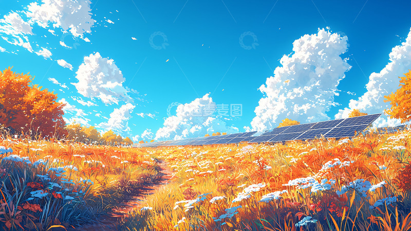 高清大图下载【趣麦麦图】秋日田野阳光明媚