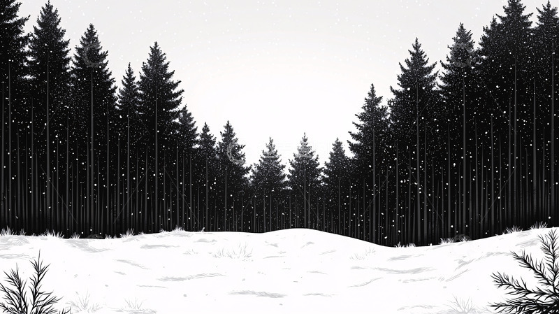 高清大图下载【趣麦麦图】黑白雪景