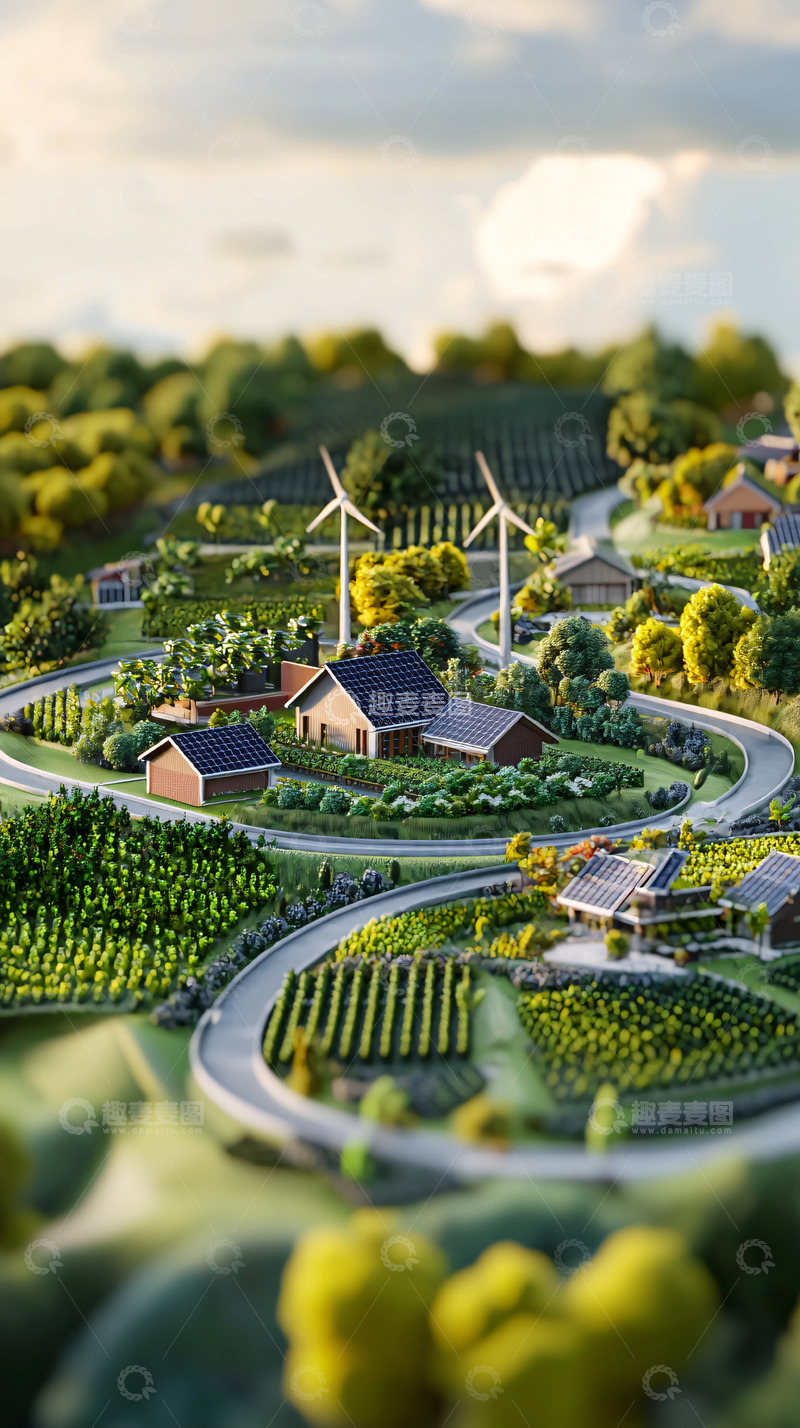 高清大图下载【趣麦麦图】绿色环保村庄
