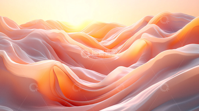 高清大图下载【趣麦麦图】日出时分柔软的丝绸波浪