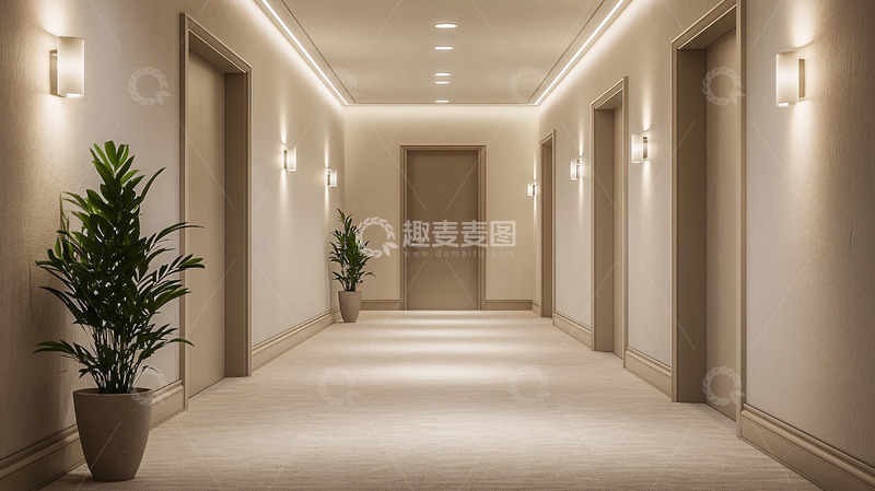 高清大图下载【趣麦麦图】现代酒店走廊设计