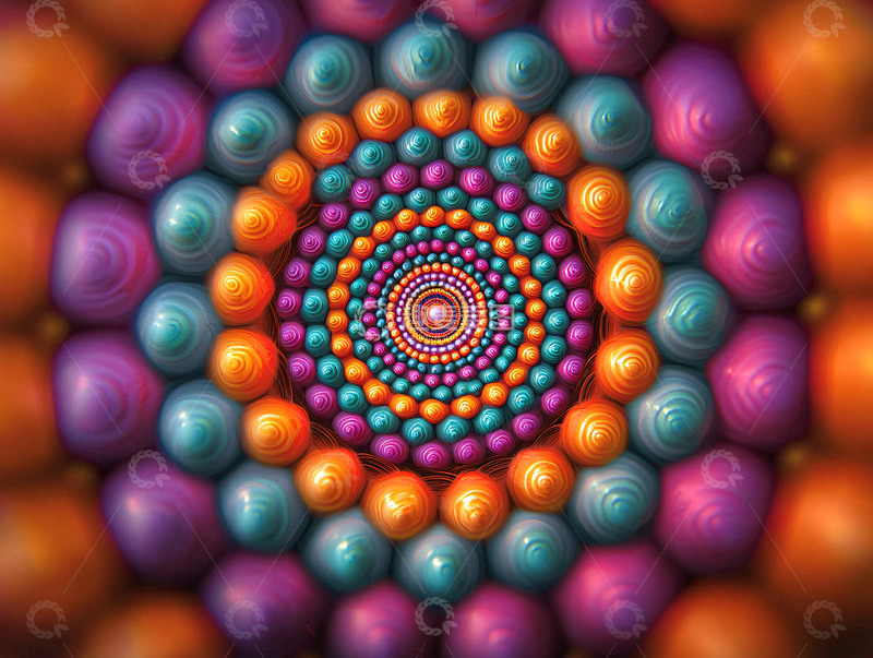 高清大图下载【趣麦麦图】彩色螺旋球体