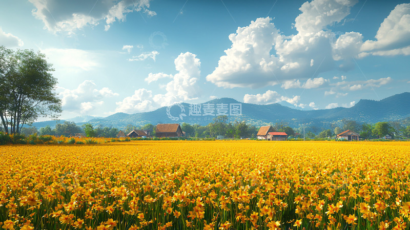 高清大图下载【趣麦麦图】阳光明媚的田园风光