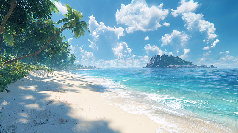 高清大图下载【趣麦麦图】阳光沙滩椰树海岛风景