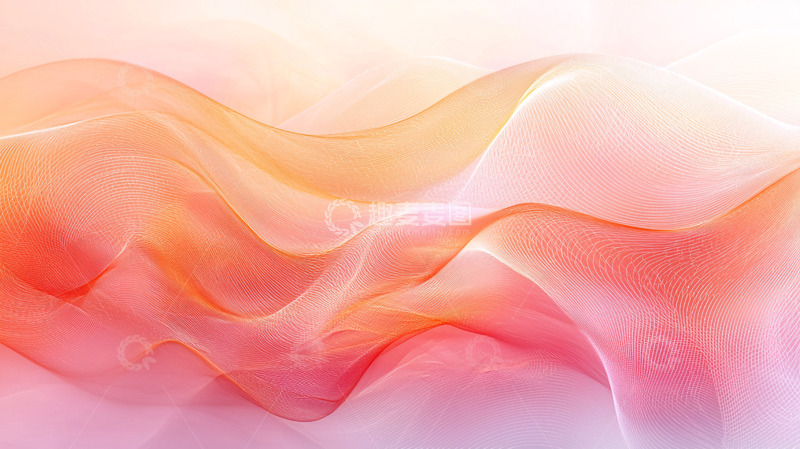 高清大图下载【趣麦麦图】抽象粉色橙色波浪