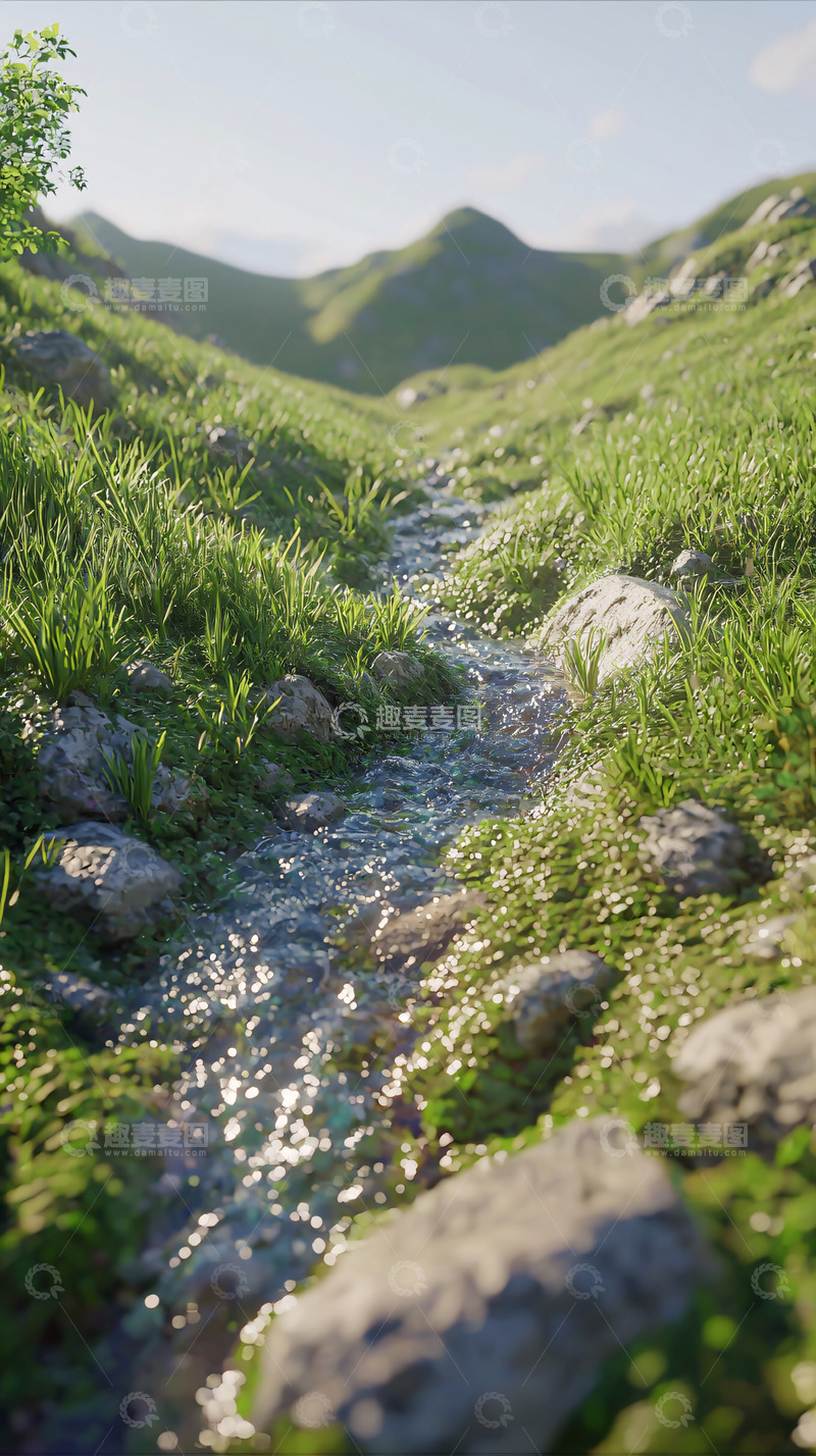高清大图下载【趣麦麦图】山间小溪