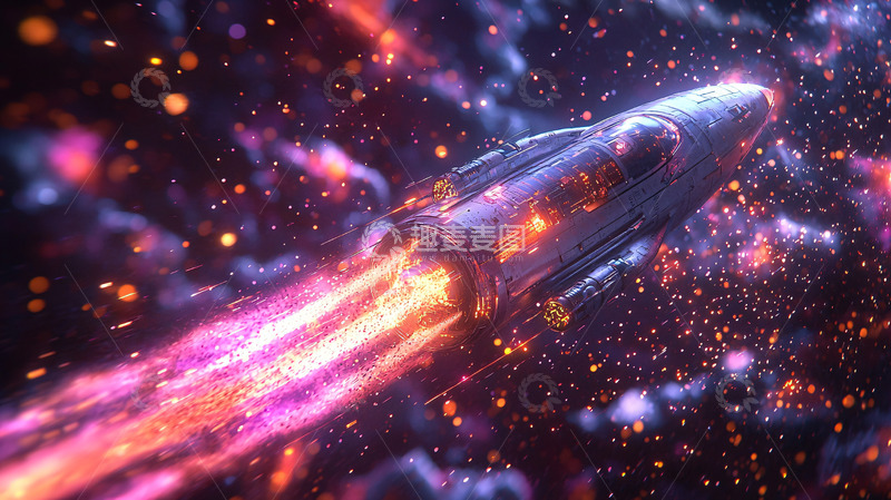 高清大图下载【趣麦麦图】宇宙飞船高速飞行