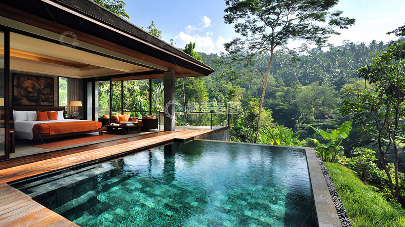 高清大图下载【趣麦麦图】山林别墅私人泳池