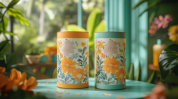 手绘花卉图案花瓶