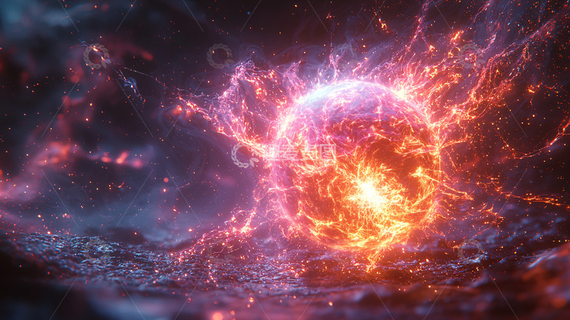 高清大图下载【趣麦麦图】燃烧的能量球体