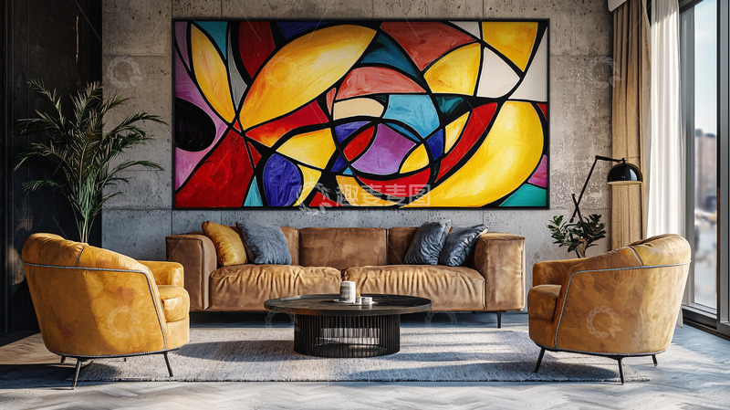 高清大图下载【趣麦麦图】抽象派现代艺术壁画