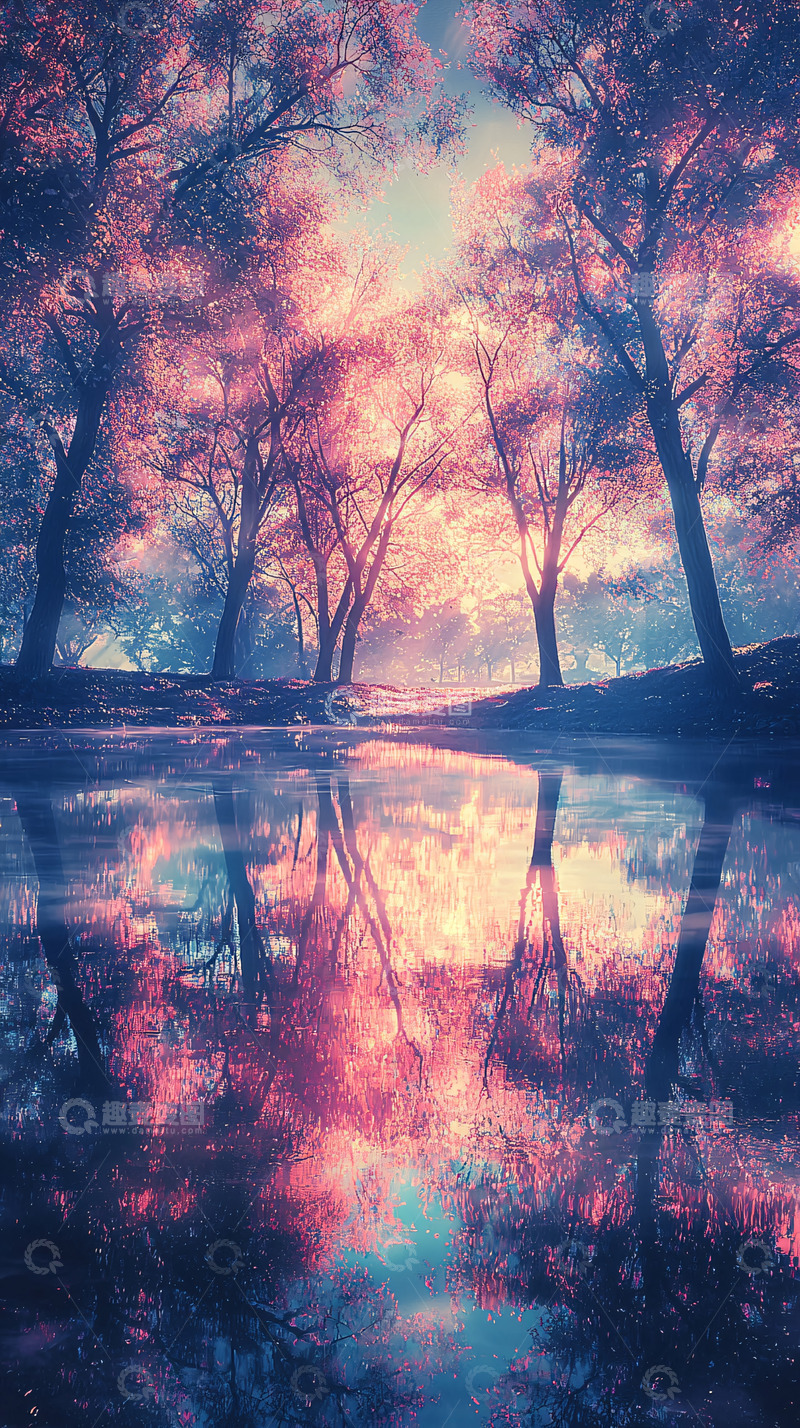 高清大图下载【趣麦麦图】梦幻森林倒影