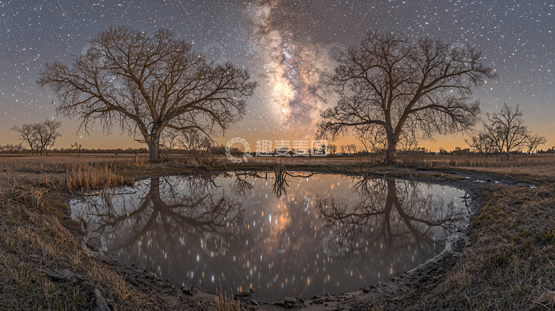 高清大图下载【趣麦麦图】星空倒影
