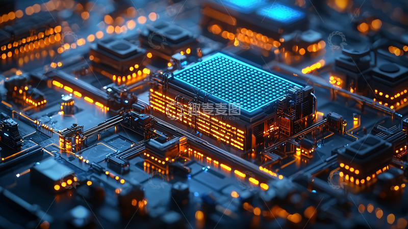 高清大图下载【趣麦麦图】芯片城市