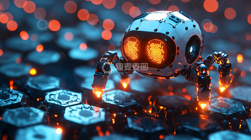 高清大图下载【趣麦麦图】未来科技感小机器人