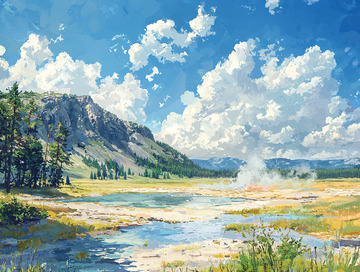 黄石公园风景画