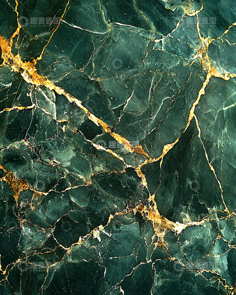 高清大图下载【趣麦麦图】深绿色金线纹理大理石