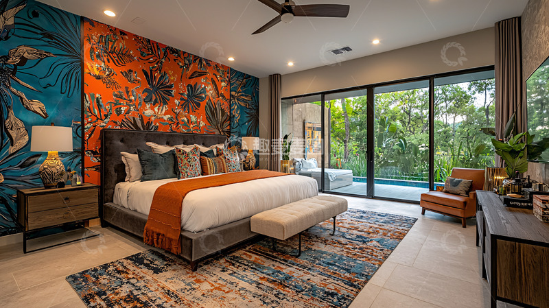 高清大图下载【趣麦麦图】热带风情卧室