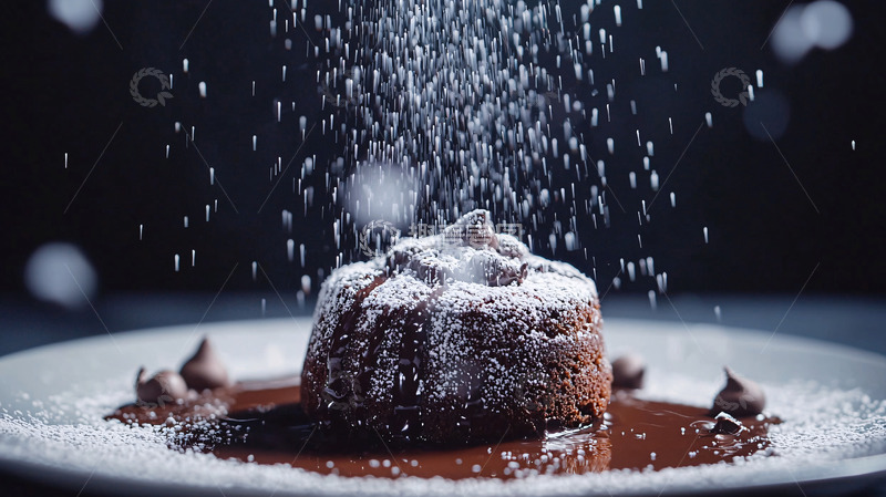 高清大图下载【趣麦麦图】巧克力熔岩蛋糕