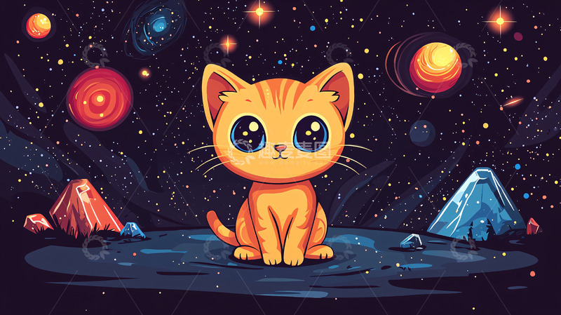 高清大图下载【趣麦麦图】宇宙猫咪