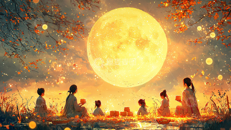 高清大图下载【趣麦麦图】中秋节唯美意境图