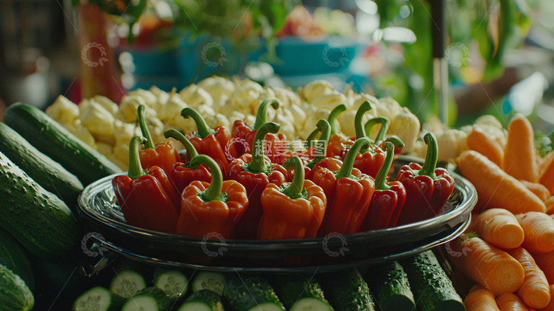 高清大图下载【趣麦麦图】新鲜蔬菜市场摊位