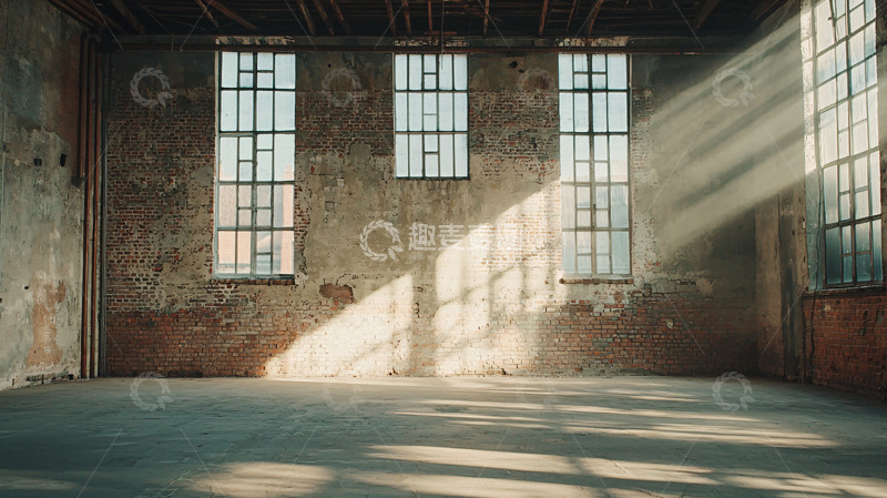 高清大图下载【趣麦麦图】阳光洒进废弃厂房