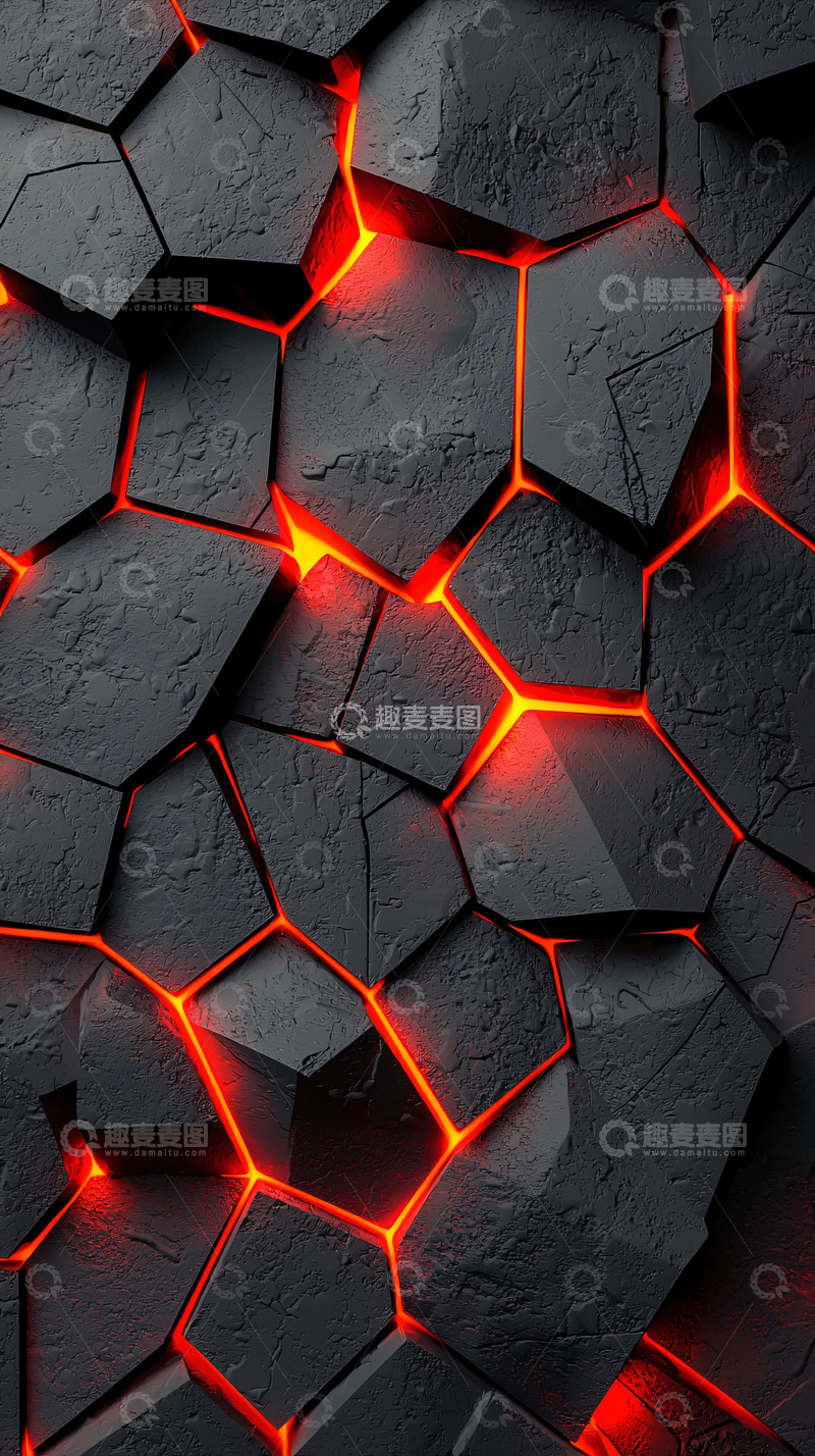 高清大图下载【趣麦麦图】暗黑系几何裂纹背景