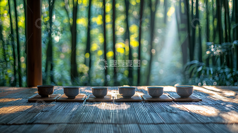 高清大图下载【趣麦麦图】竹林茶道