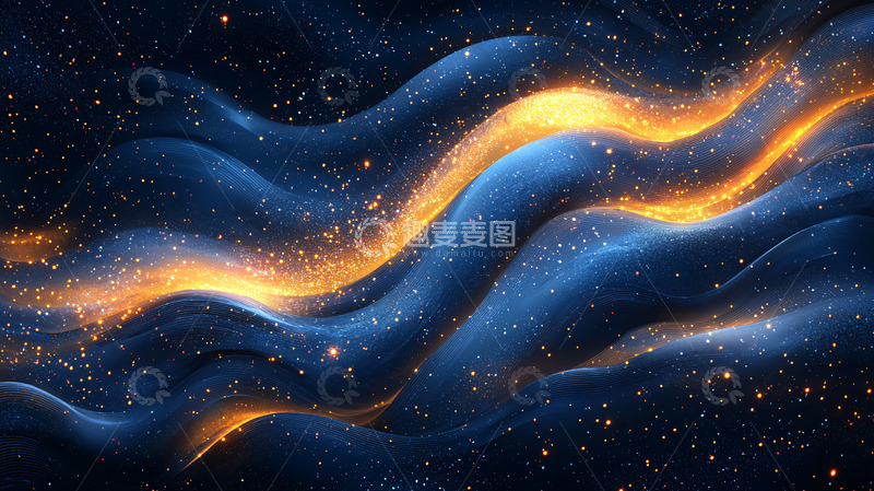 高清大图下载【趣麦麦图】蓝色宇宙波浪