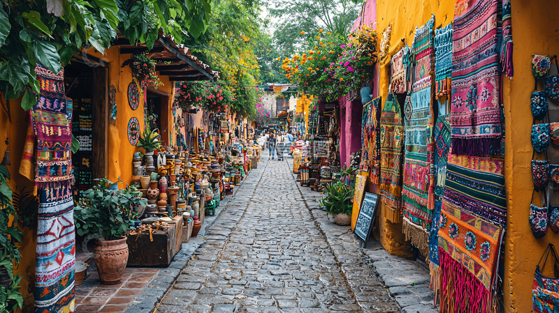 高清大图下载【趣麦麦图】色彩斑斓的鹅卵石小巷