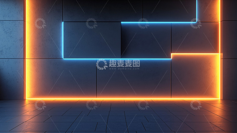 高清大图下载【趣麦麦图】-霓虹灯科技感背景